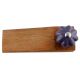 Dark Purple Crackle Ceramic Wooden Door Stopper
